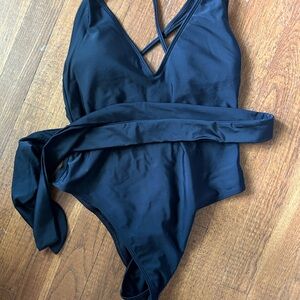 Abercrombie & Fitch Black Bathing Suit with Delicate Straps